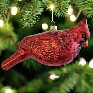 Vaillancourt Cardinal Glass Christmas Tree Ornament